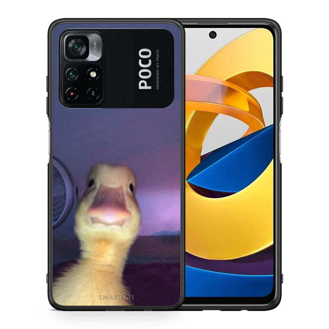 Θήκη Xiaomi Poco M4 Pro 4G Meme Duck από τη Smartfits με σχέδιο στο πίσω μέρος και μαύρο περίβλημα | Xiaomi Poco M4 Pro 4G Meme Duck case with colorful back and black bezels