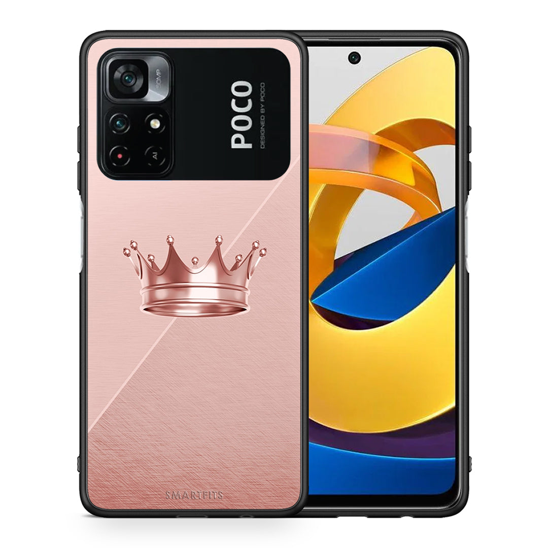 Θήκη Xiaomi Poco M4 Pro 4G Crown Minimal από τη Smartfits με σχέδιο στο πίσω μέρος και μαύρο περίβλημα | Xiaomi Poco M4 Pro 4G Crown Minimal case with colorful back and black bezels