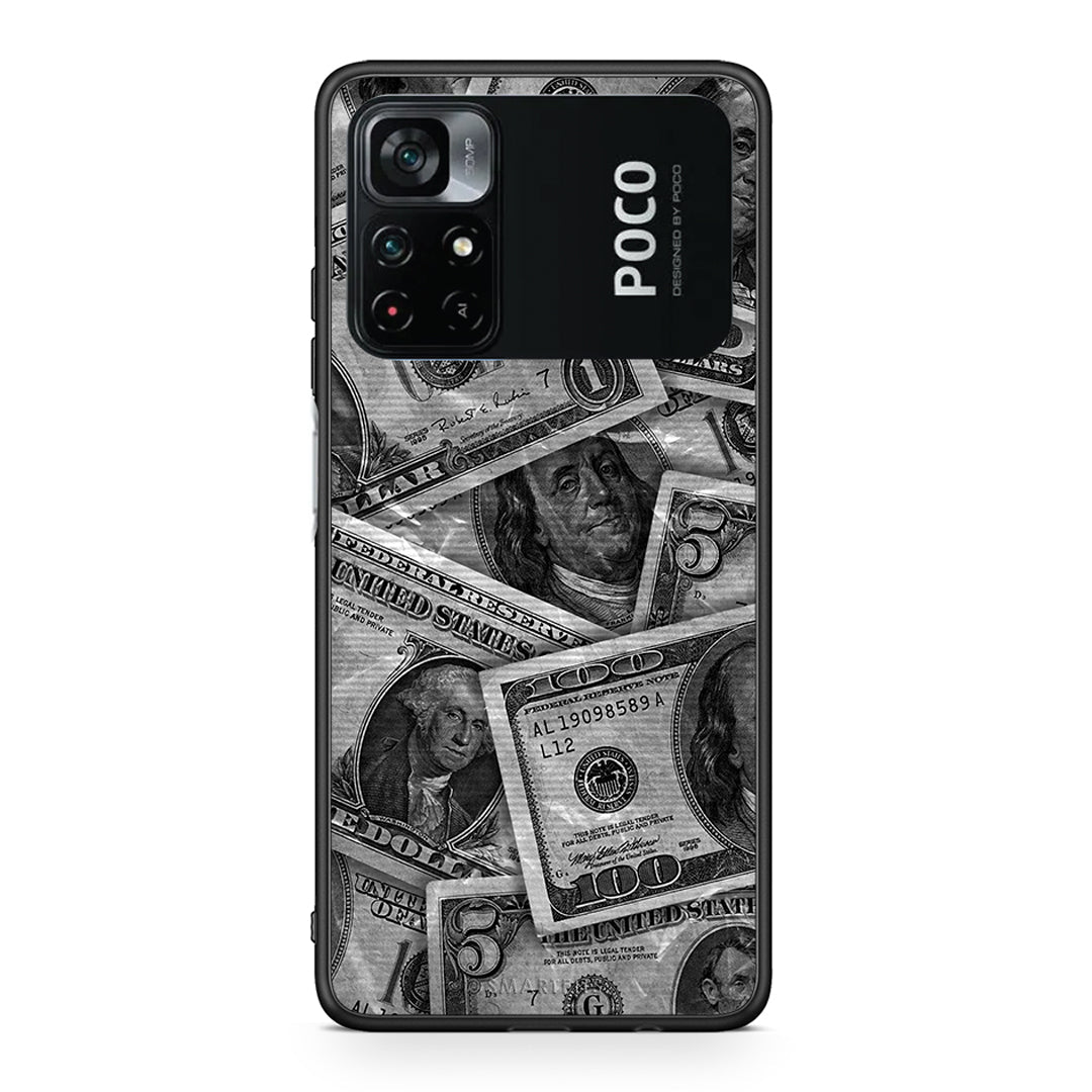 Xiaomi Poco M4 Pro 4G Money Dollars θήκη από τη Smartfits με σχέδιο στο πίσω μέρος και μαύρο περίβλημα | Smartphone case with colorful back and black bezels by Smartfits