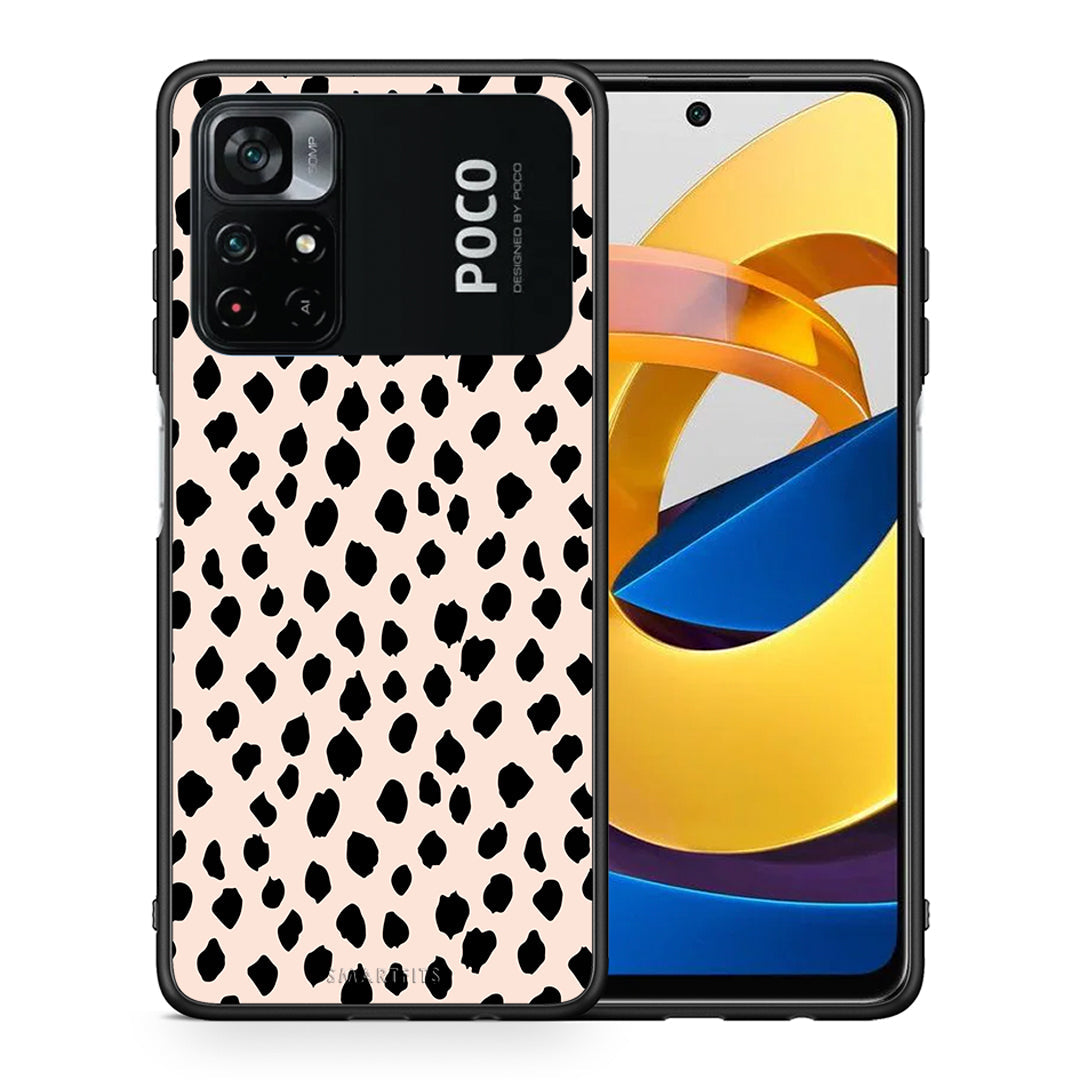 Θήκη Xiaomi Poco M4 Pro 4G New Polka Dots από τη Smartfits με σχέδιο στο πίσω μέρος και μαύρο περίβλημα | Xiaomi Poco M4 Pro 4G New Polka Dots case with colorful back and black bezels