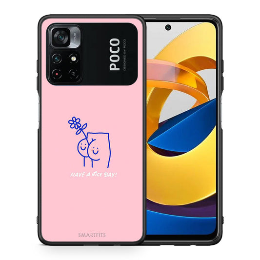 Θήκη Xiaomi Poco M4 Pro 4G Nice Day από τη Smartfits με σχέδιο στο πίσω μέρος και μαύρο περίβλημα | Xiaomi Poco M4 Pro 4G Nice Day case with colorful back and black bezels