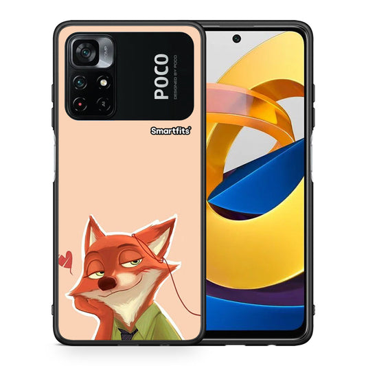 Θήκη Xiaomi Poco M4 Pro 4G Nick Wilde And Judy Hopps Love 1 από τη Smartfits με σχέδιο στο πίσω μέρος και μαύρο περίβλημα | Xiaomi Poco M4 Pro 4G Nick Wilde And Judy Hopps Love 1 case with colorful back and black bezels