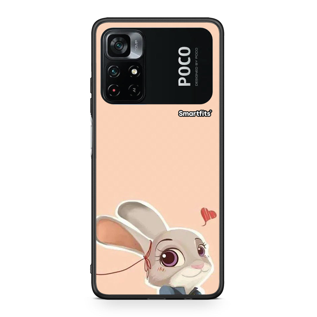 Xiaomi Poco M4 Pro 4G Nick Wilde And Judy Hopps Love 2 θήκη από τη Smartfits με σχέδιο στο πίσω μέρος και μαύρο περίβλημα | Smartphone case with colorful back and black bezels by Smartfits