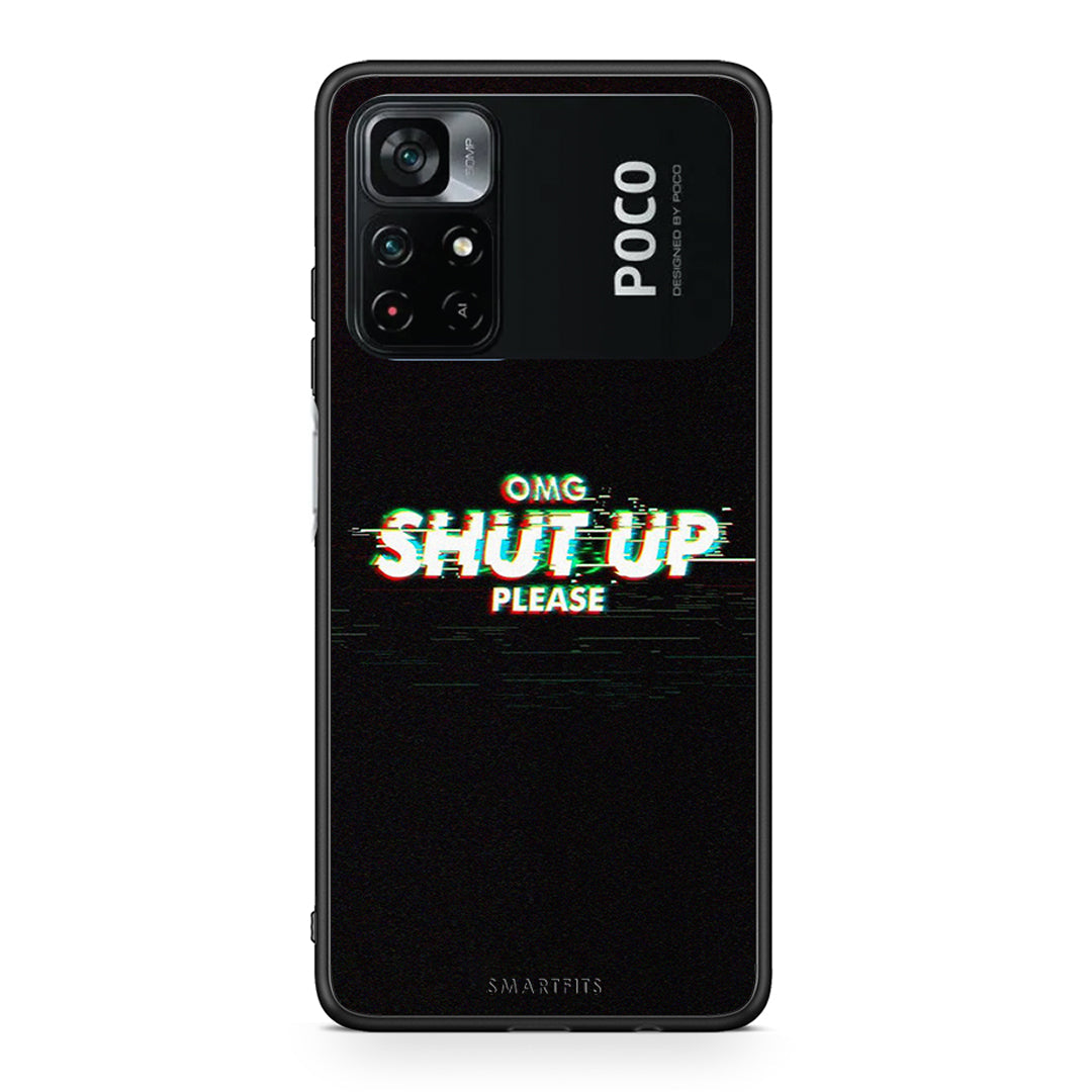 Xiaomi Poco M4 Pro 4G OMG ShutUp θήκη από τη Smartfits με σχέδιο στο πίσω μέρος και μαύρο περίβλημα | Smartphone case with colorful back and black bezels by Smartfits