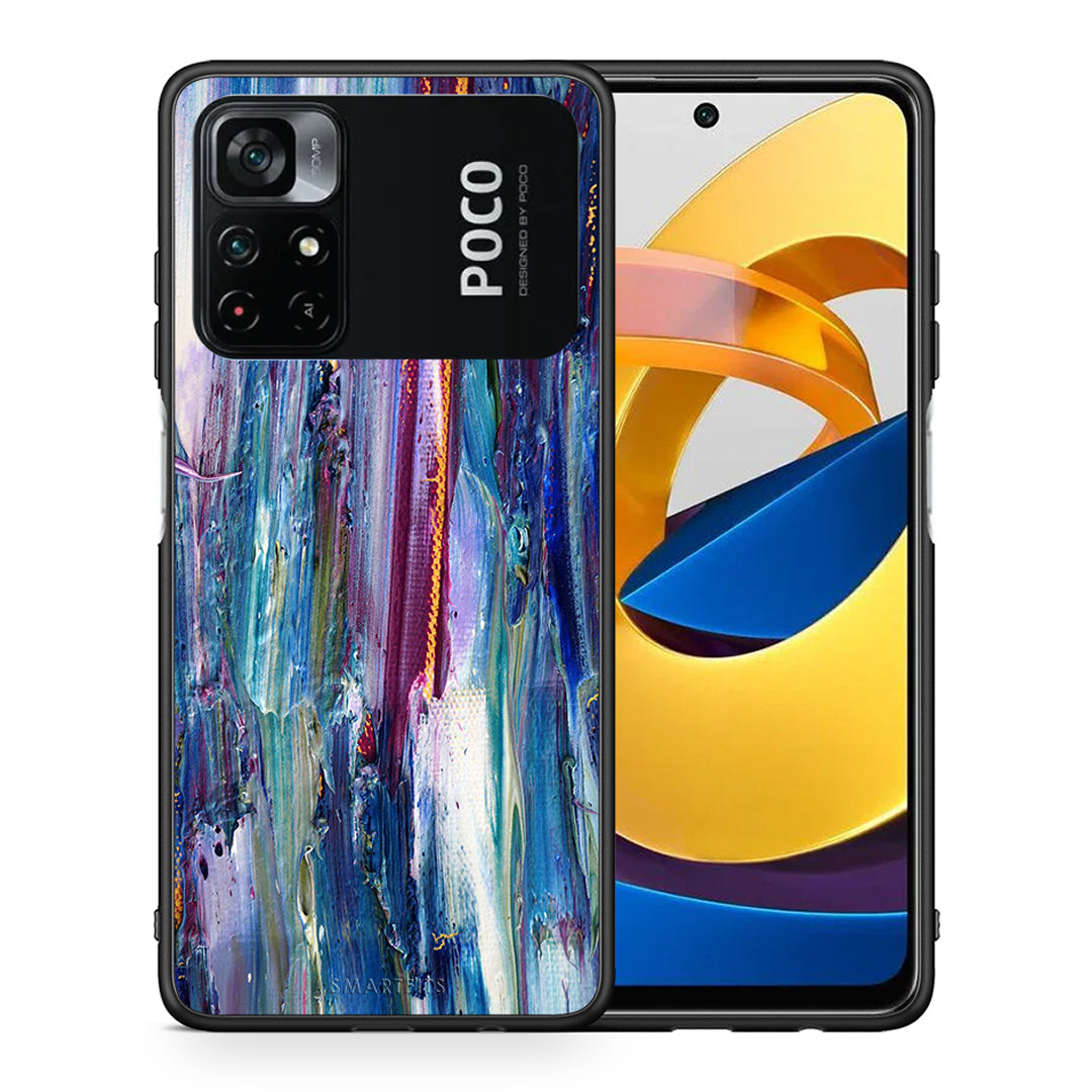 Θήκη Xiaomi Poco M4 Pro 4G Winter Paint από τη Smartfits με σχέδιο στο πίσω μέρος και μαύρο περίβλημα | Xiaomi Poco M4 Pro 4G Winter Paint case with colorful back and black bezels