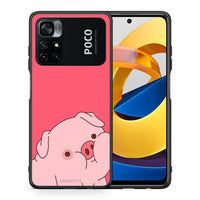 Thumbnail for Θήκη Αγίου Βαλεντίνου Xiaomi Poco M4 Pro 4G Pig Love 1 από τη Smartfits με σχέδιο στο πίσω μέρος και μαύρο περίβλημα | Xiaomi Poco M4 Pro 4G Pig Love 1 case with colorful back and black bezels