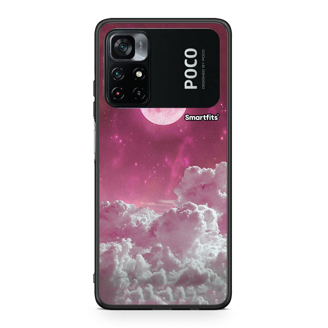 Xiaomi Poco M4 Pro 4G Pink Moon Θήκη από τη Smartfits με σχέδιο στο πίσω μέρος και μαύρο περίβλημα | Smartphone case with colorful back and black bezels by Smartfits