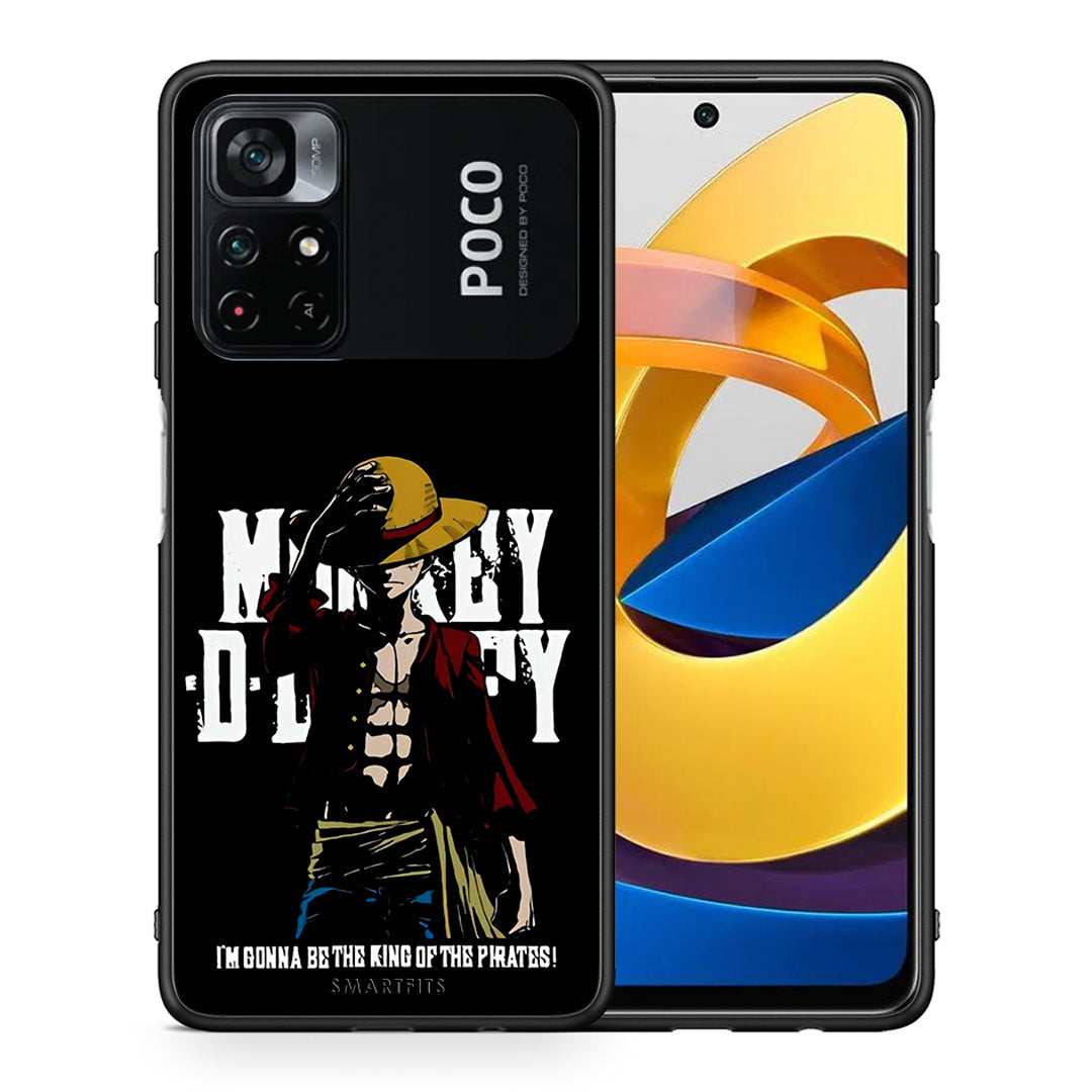 Θήκη Xiaomi Poco M4 Pro 4G Pirate King από τη Smartfits με σχέδιο στο πίσω μέρος και μαύρο περίβλημα | Xiaomi Poco M4 Pro 4G Pirate King case with colorful back and black bezels