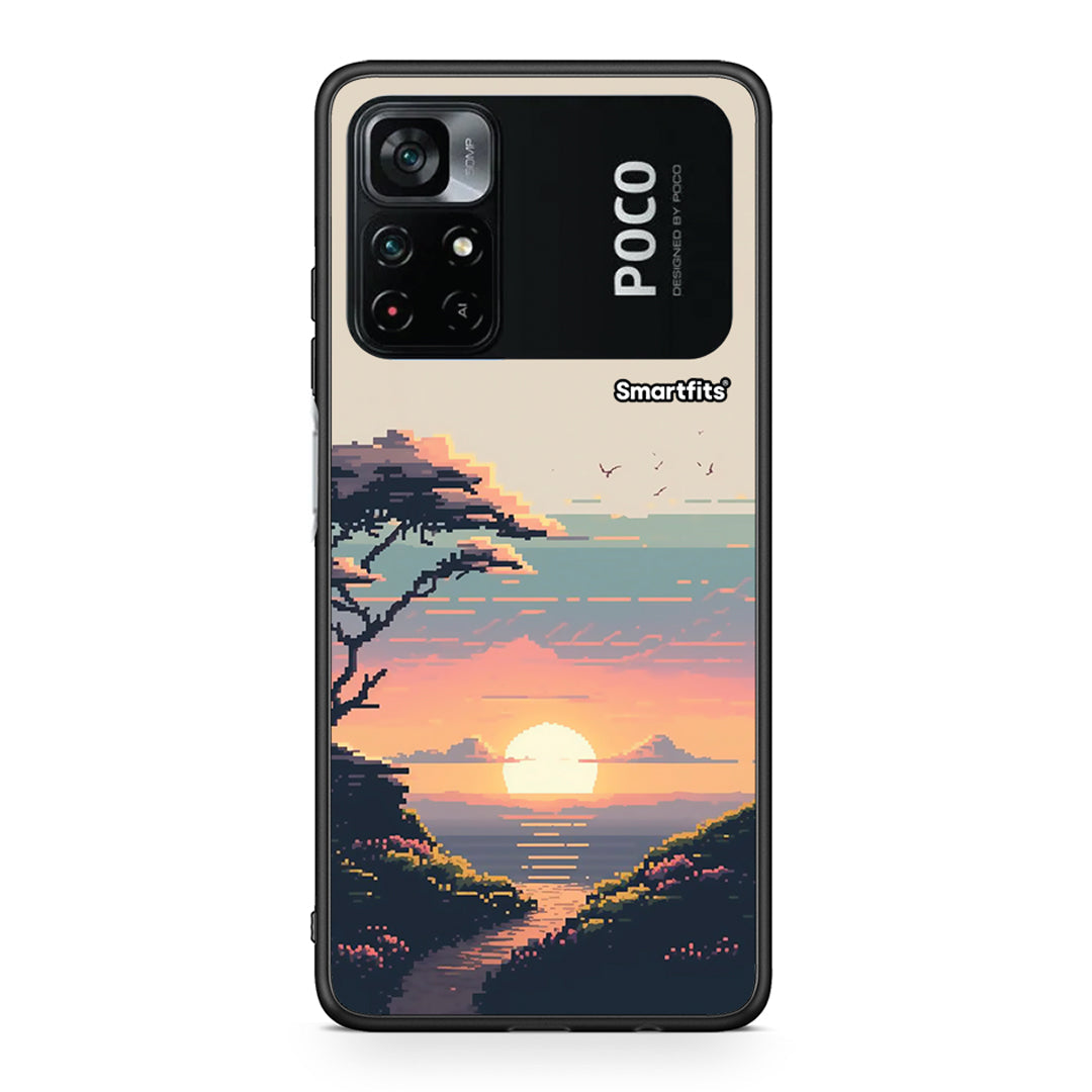Xiaomi Poco M4 Pro 4G Pixel Sunset Θήκη από τη Smartfits με σχέδιο στο πίσω μέρος και μαύρο περίβλημα | Smartphone case with colorful back and black bezels by Smartfits