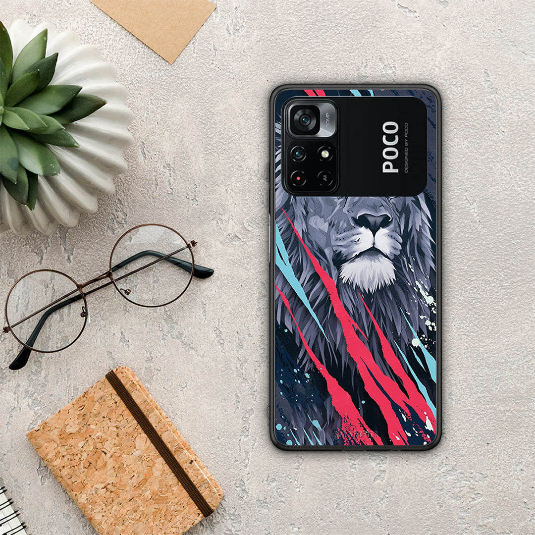 PopArt Lion Designer - Xiaomi Poco M4 Pro 4G θήκη