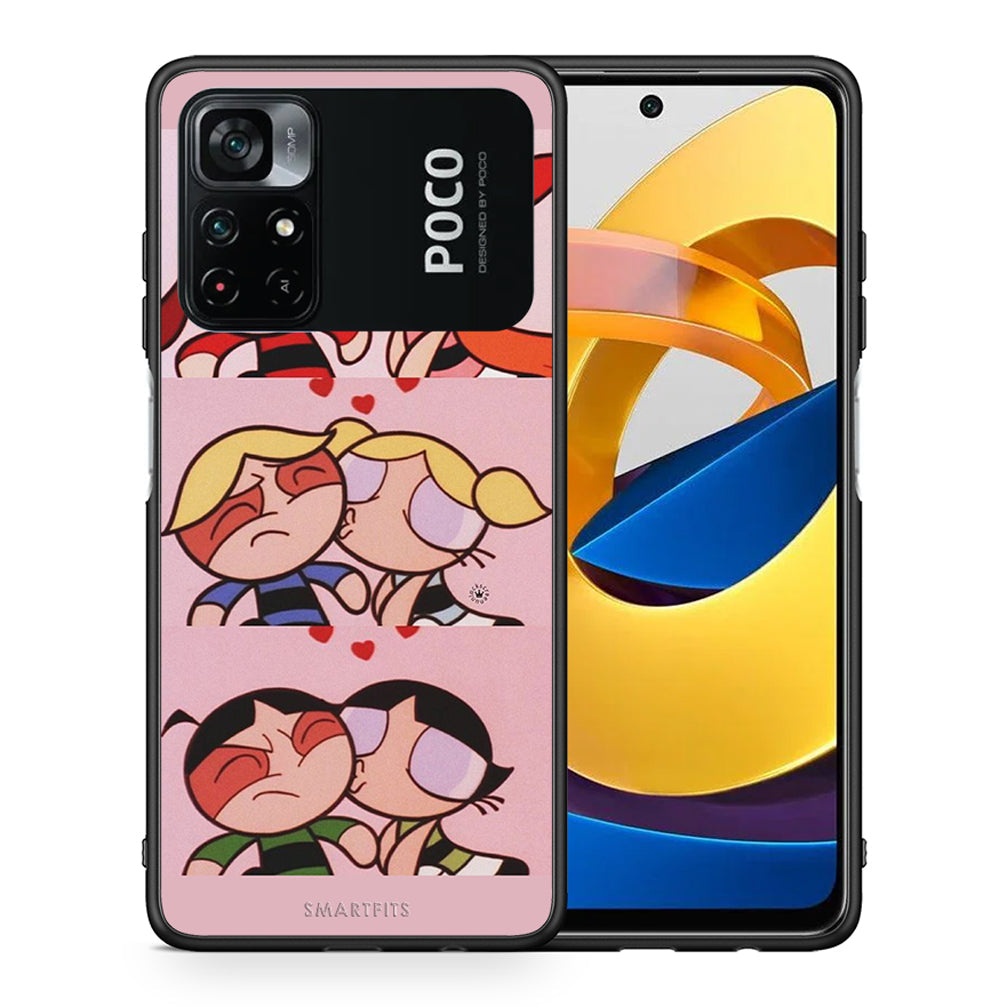 Θήκη Αγίου Βαλεντίνου Xiaomi Poco M4 Pro 4G Puff Love από τη Smartfits με σχέδιο στο πίσω μέρος και μαύρο περίβλημα | Xiaomi Poco M4 Pro 4G Puff Love case with colorful back and black bezels