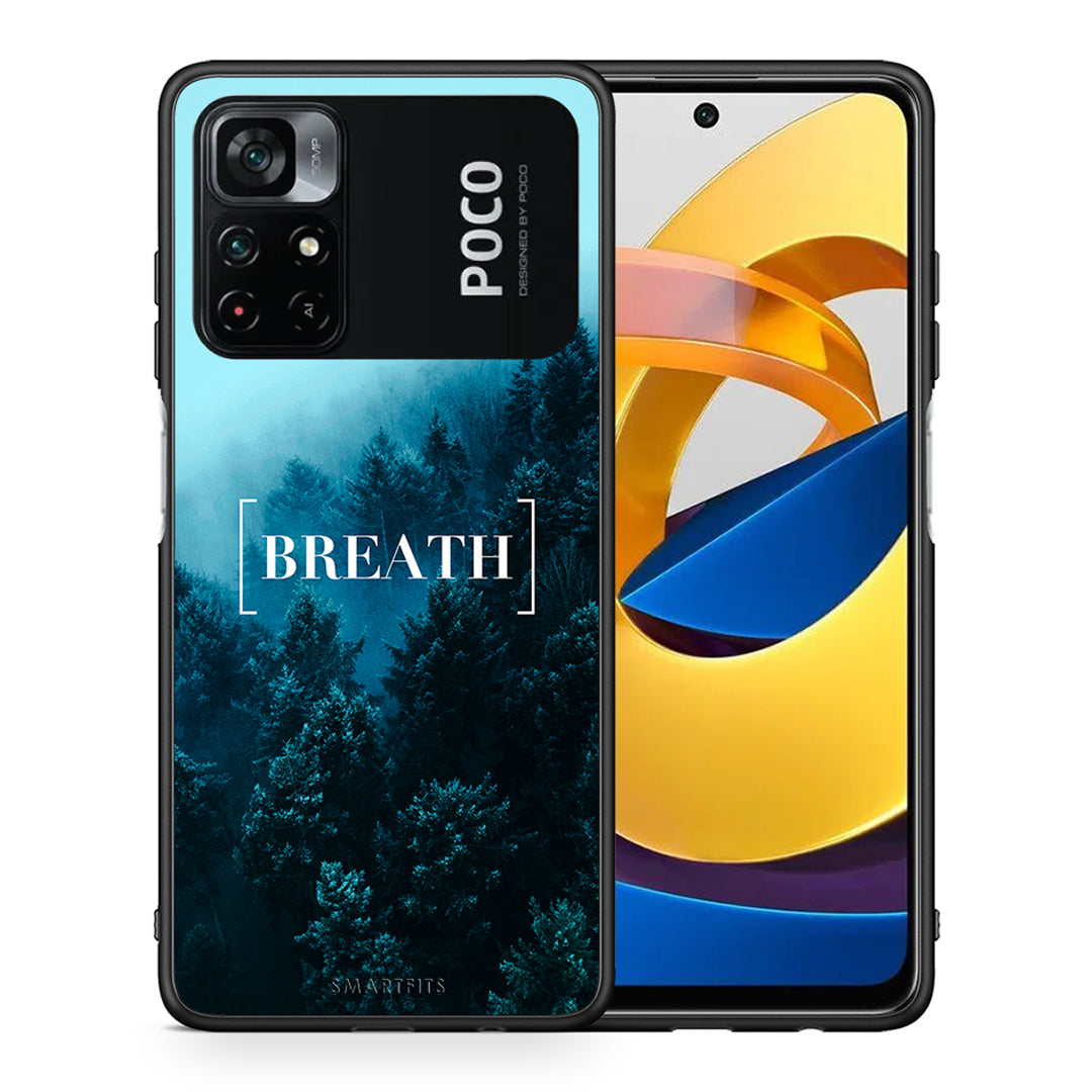 Θήκη Xiaomi Poco M4 Pro 4G Breath Quote από τη Smartfits με σχέδιο στο πίσω μέρος και μαύρο περίβλημα | Xiaomi Poco M4 Pro 4G Breath Quote case with colorful back and black bezels