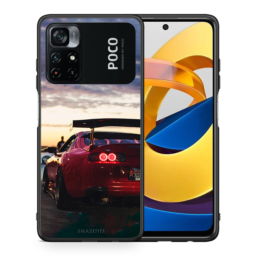 Θήκη Xiaomi Poco M4 Pro 4G Racing Supra από τη Smartfits με σχέδιο στο πίσω μέρος και μαύρο περίβλημα | Xiaomi Poco M4 Pro 4G Racing Supra case with colorful back and black bezels