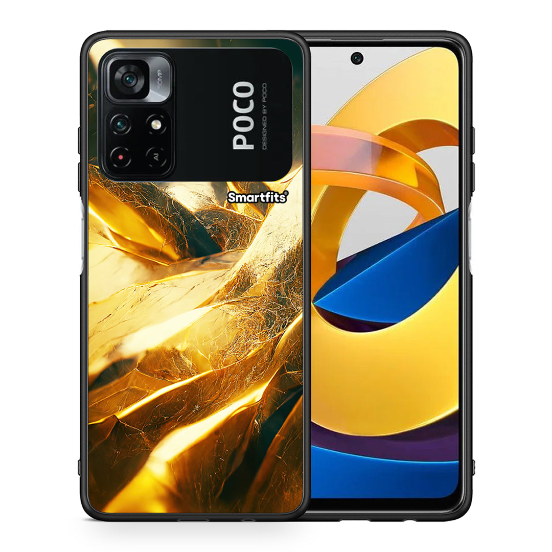Θήκη Xiaomi Poco M4 Pro 4G Real Gold από τη Smartfits με σχέδιο στο πίσω μέρος και μαύρο περίβλημα | Xiaomi Poco M4 Pro 4G Real Gold case with colorful back and black bezels