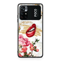 Thumbnail for Xiaomi Poco M4 Pro 4G Red Lips θήκη από τη Smartfits με σχέδιο στο πίσω μέρος και μαύρο περίβλημα | Smartphone case with colorful back and black bezels by Smartfits