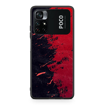 Xiaomi Poco M4 Pro 4G Red Paint Θήκη Αγίου Βαλεντίνου από τη Smartfits με σχέδιο στο πίσω μέρος και μαύρο περίβλημα | Smartphone case with colorful back and black bezels by Smartfits