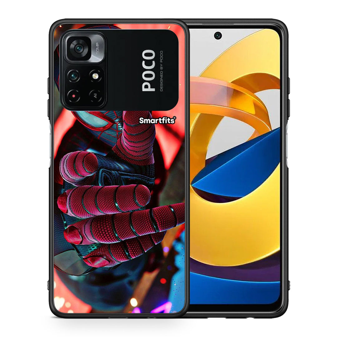 Θήκη Xiaomi Poco M4 Pro 4G Spider Hand από τη Smartfits με σχέδιο στο πίσω μέρος και μαύρο περίβλημα | Xiaomi Poco M4 Pro 4G Spider Hand case with colorful back and black bezels