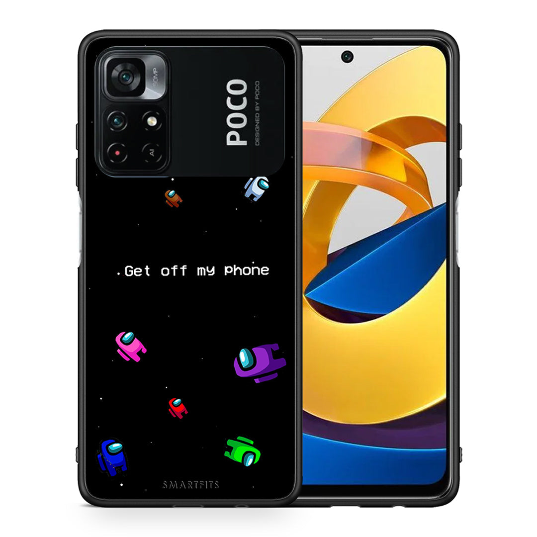 Θήκη Xiaomi Poco M4 Pro 4G AFK Text από τη Smartfits με σχέδιο στο πίσω μέρος και μαύρο περίβλημα | Xiaomi Poco M4 Pro 4G AFK Text case with colorful back and black bezels