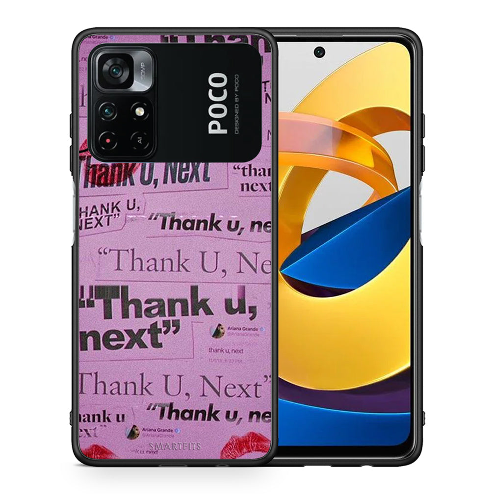 Θήκη Αγίου Βαλεντίνου Xiaomi Poco M4 Pro 4G Thank You Next από τη Smartfits με σχέδιο στο πίσω μέρος και μαύρο περίβλημα | Xiaomi Poco M4 Pro 4G Thank You Next case with colorful back and black bezels
