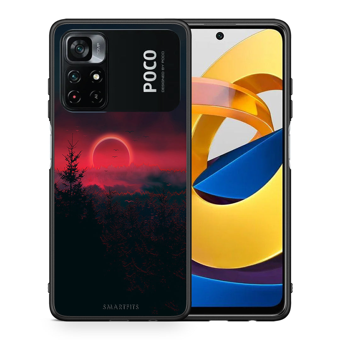 Θήκη Xiaomi Poco M4 Pro 4G Sunset Tropic από τη Smartfits με σχέδιο στο πίσω μέρος και μαύρο περίβλημα | Xiaomi Poco M4 Pro 4G Sunset Tropic case with colorful back and black bezels