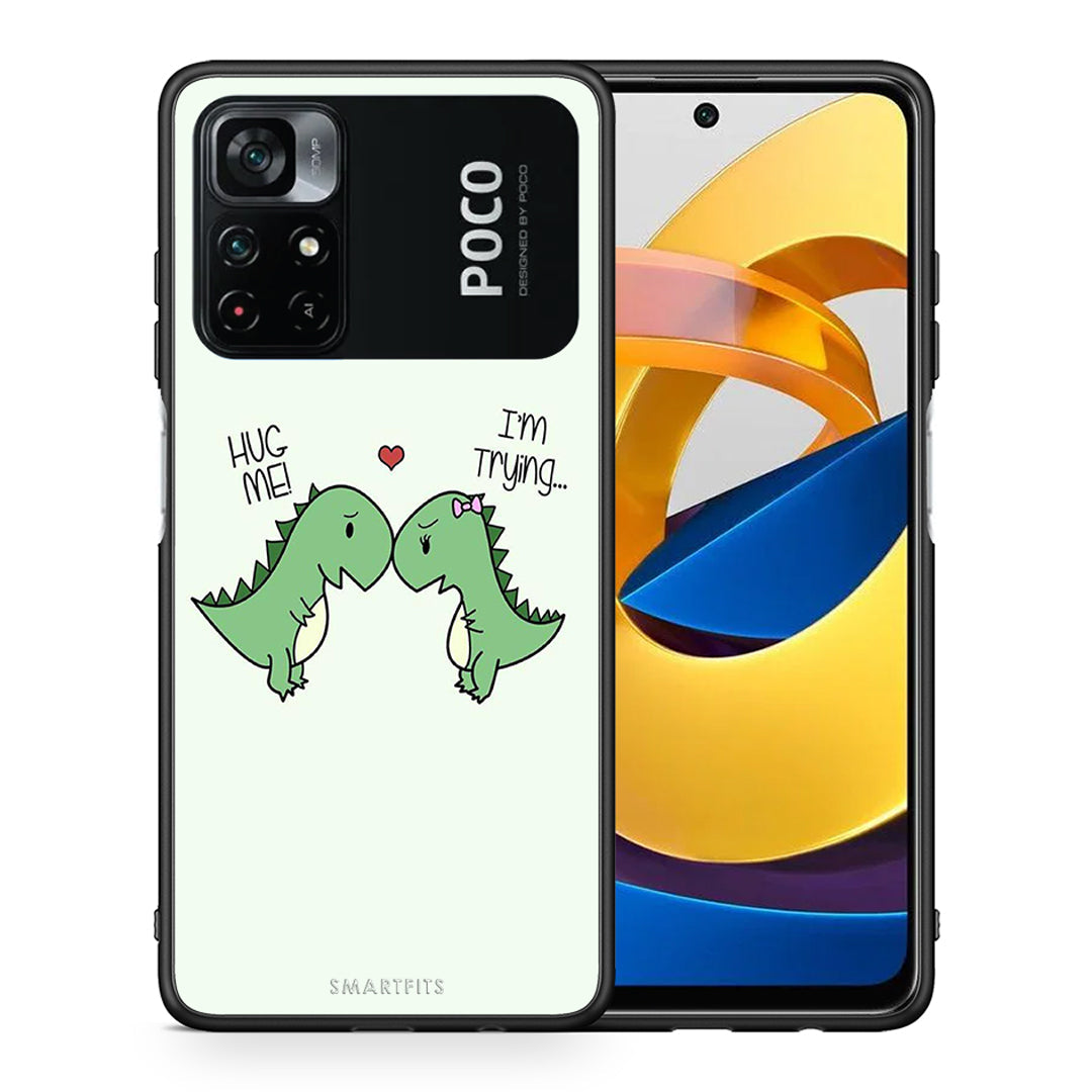 Θήκη Xiaomi Poco M4 Pro 4G Rex Valentine από τη Smartfits με σχέδιο στο πίσω μέρος και μαύρο περίβλημα | Xiaomi Poco M4 Pro 4G Rex Valentine case with colorful back and black bezels