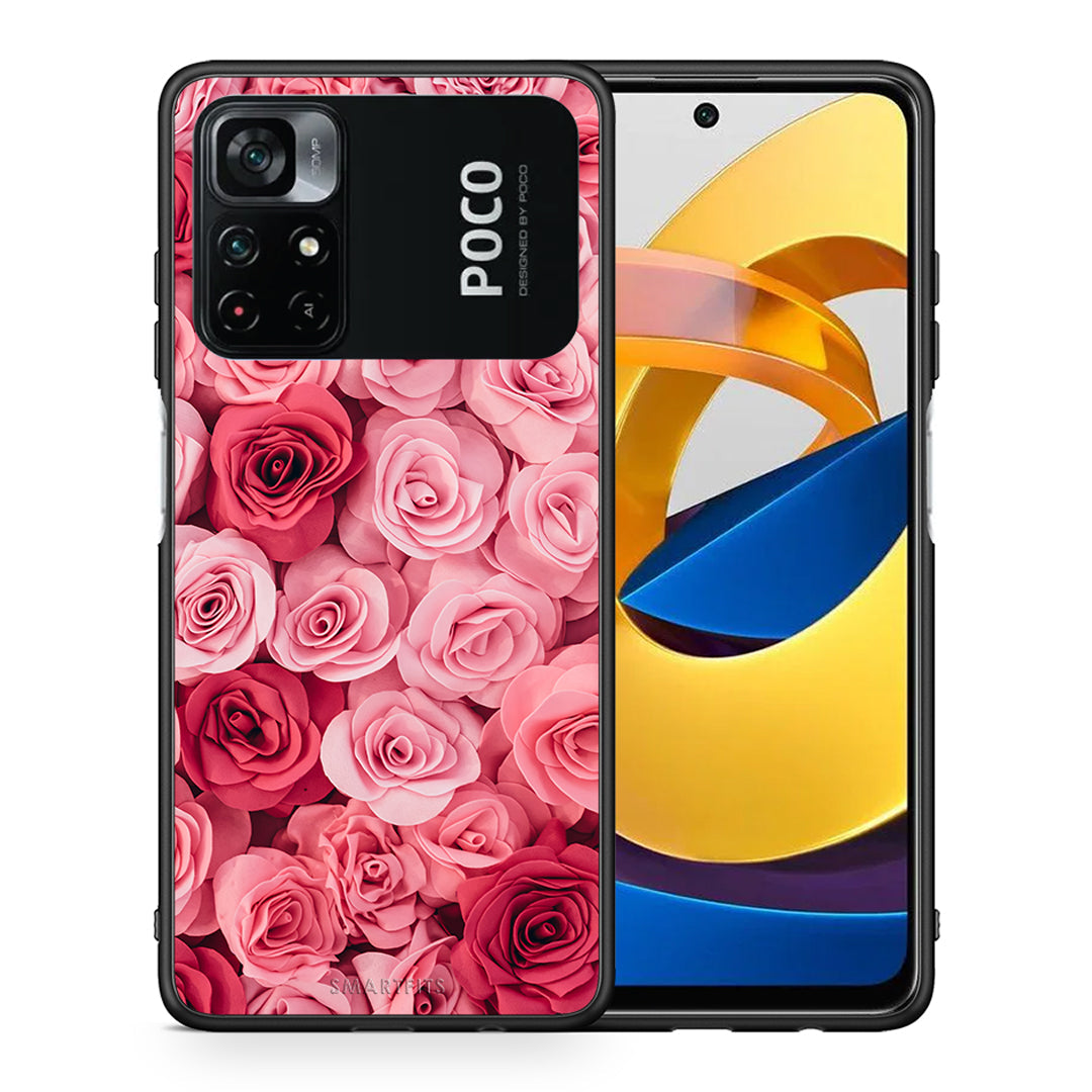 Θήκη Xiaomi Poco M4 Pro 4G RoseGarden Valentine από τη Smartfits με σχέδιο στο πίσω μέρος και μαύρο περίβλημα | Xiaomi Poco M4 Pro 4G RoseGarden Valentine case with colorful back and black bezels