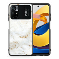 Thumbnail for Θήκη Xiaomi Poco M4 Pro 4G White Gold Marble από τη Smartfits με σχέδιο στο πίσω μέρος και μαύρο περίβλημα | Xiaomi Poco M4 Pro 4G White Gold Marble case with colorful back and black bezels
