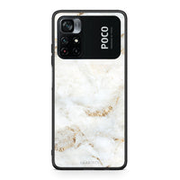 Thumbnail for Xiaomi Poco M4 Pro 4G White Gold Marble θήκη από τη Smartfits με σχέδιο στο πίσω μέρος και μαύρο περίβλημα | Smartphone case with colorful back and black bezels by Smartfits