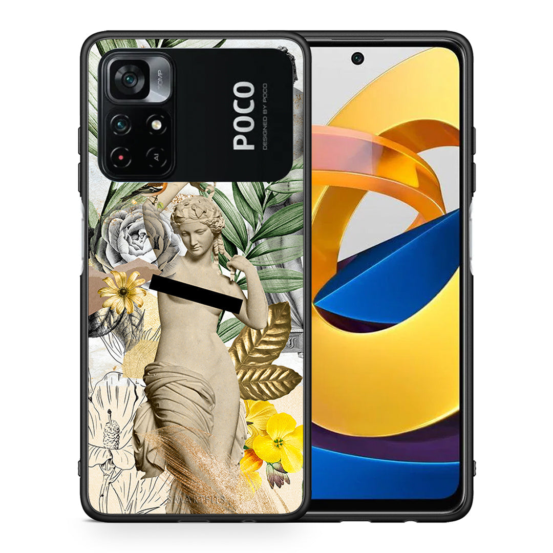 Θήκη Xiaomi Poco M4 Pro 4G Woman Statue από τη Smartfits με σχέδιο στο πίσω μέρος και μαύρο περίβλημα | Xiaomi Poco M4 Pro 4G Woman Statue case with colorful back and black bezels