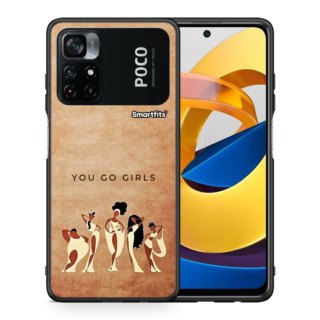 Θήκη Xiaomi Poco M4 Pro 4G You Go Girl από τη Smartfits με σχέδιο στο πίσω μέρος και μαύρο περίβλημα | Xiaomi Poco M4 Pro 4G You Go Girl case with colorful back and black bezels