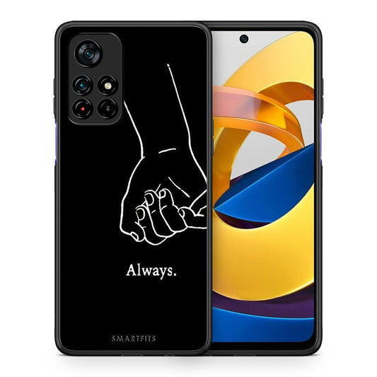 Θήκη Αγίου Βαλεντίνου Xiaomi Poco M4 Pro 5G Always & Forever 1 από τη Smartfits με σχέδιο στο πίσω μέρος και μαύρο περίβλημα | Xiaomi Poco M4 Pro 5G Always & Forever 1 case with colorful back and black bezels