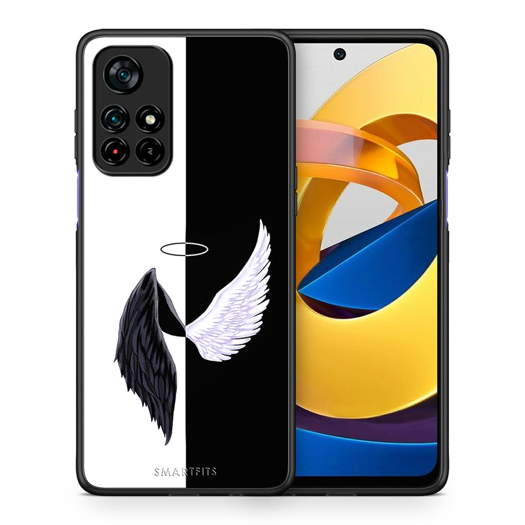 Θήκη Xiaomi Poco M4 Pro 5G Angels Demons από τη Smartfits με σχέδιο στο πίσω μέρος και μαύρο περίβλημα | Xiaomi Poco M4 Pro 5G Angels Demons case with colorful back and black bezels