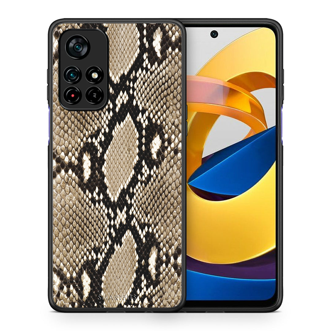Θήκη Xiaomi Poco M4 Pro 5G Fashion Snake Animal από τη Smartfits με σχέδιο στο πίσω μέρος και μαύρο περίβλημα | Xiaomi Poco M4 Pro 5G Fashion Snake Animal case with colorful back and black bezels