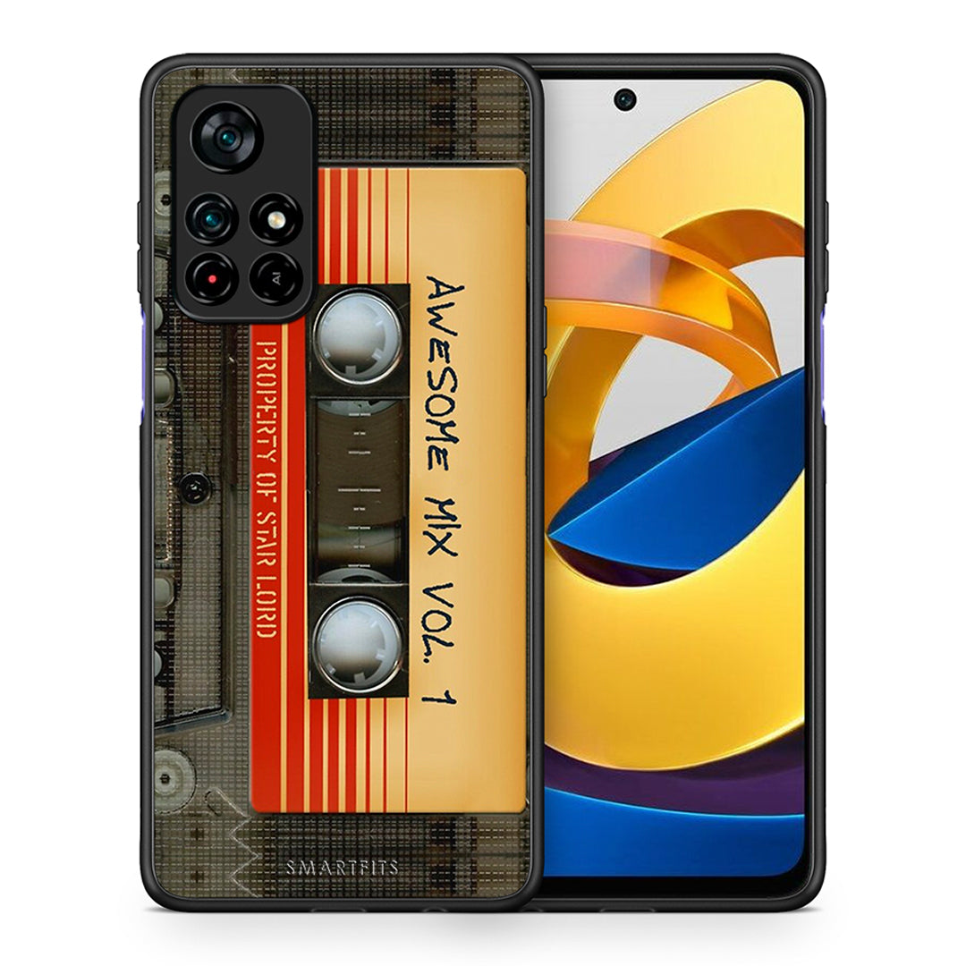 Θήκη Xiaomi Poco M4 Pro 5G Awesome Mix από τη Smartfits με σχέδιο στο πίσω μέρος και μαύρο περίβλημα | Xiaomi Poco M4 Pro 5G Awesome Mix case with colorful back and black bezels