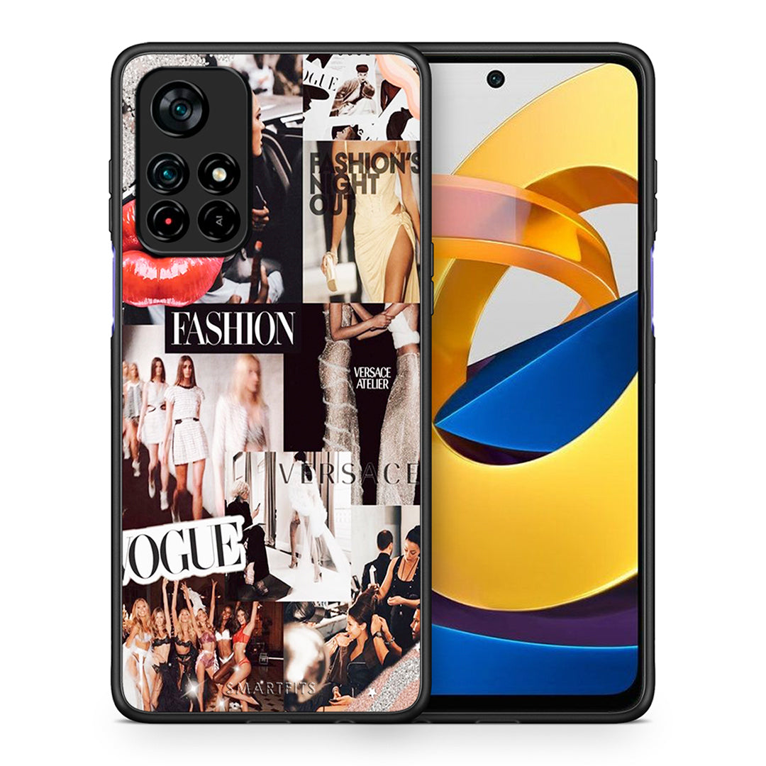 Θήκη Αγίου Βαλεντίνου Xiaomi Poco M4 Pro 5G Collage Fashion από τη Smartfits με σχέδιο στο πίσω μέρος και μαύρο περίβλημα | Xiaomi Poco M4 Pro 5G Collage Fashion case with colorful back and black bezels