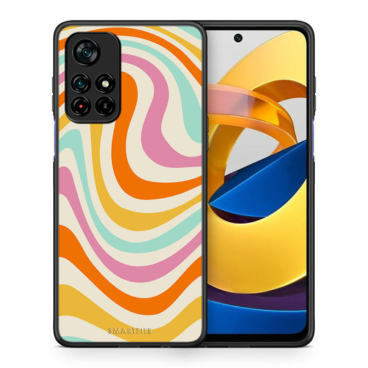Θήκη Xiaomi Poco M4 Pro 5G Colourful Waves από τη Smartfits με σχέδιο στο πίσω μέρος και μαύρο περίβλημα | Xiaomi Poco M4 Pro 5G Colourful Waves case with colorful back and black bezels