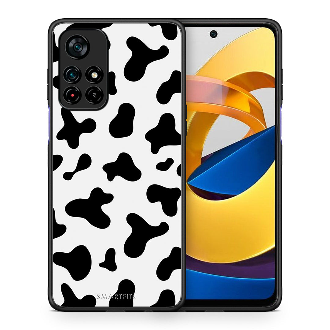 Θήκη Xiaomi Poco M4 Pro 5G Cow Print από τη Smartfits με σχέδιο στο πίσω μέρος και μαύρο περίβλημα | Xiaomi Poco M4 Pro 5G Cow Print case with colorful back and black bezels