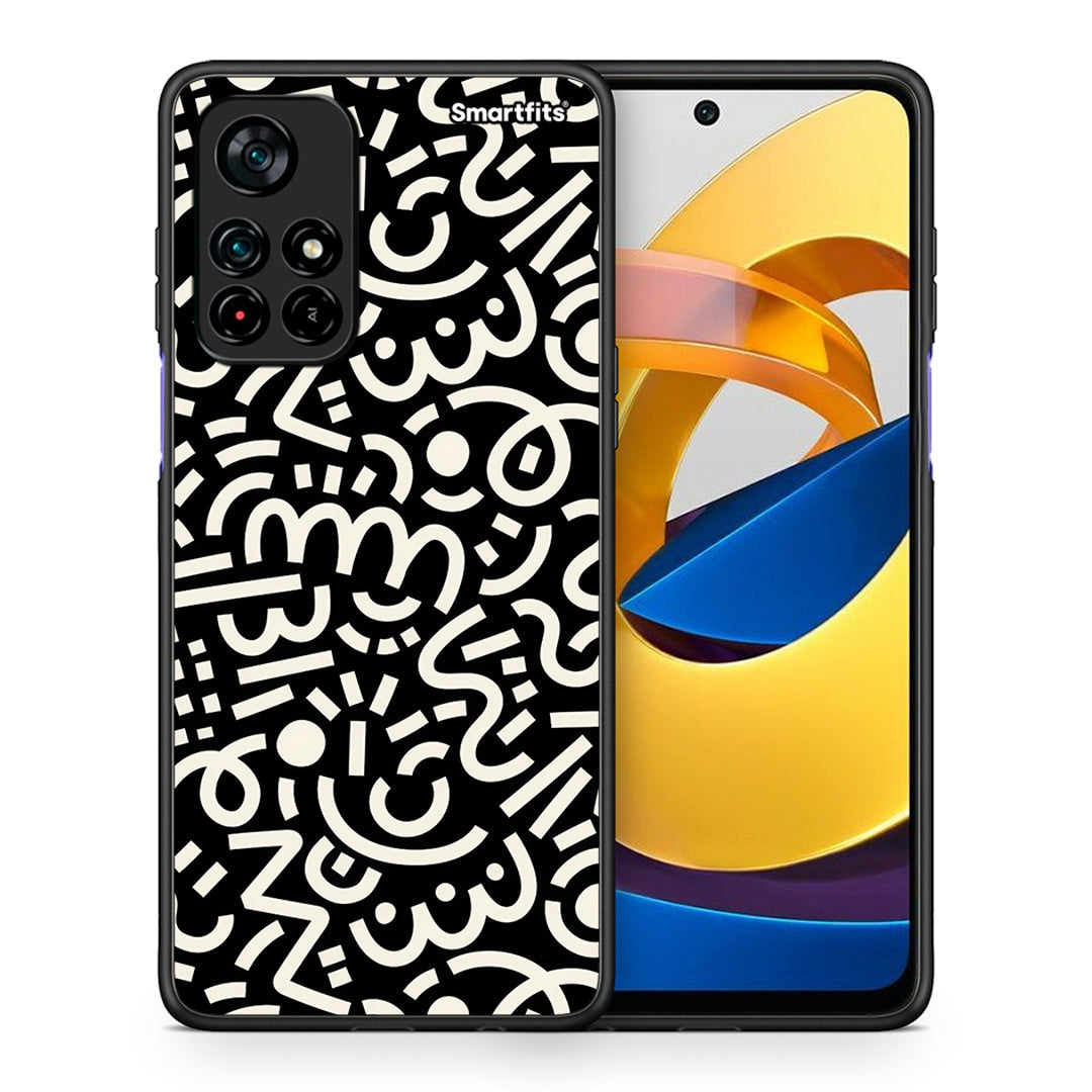 Θήκη Xiaomi Poco M4 Pro 5G Doodle Art από τη Smartfits με σχέδιο στο πίσω μέρος και μαύρο περίβλημα | Xiaomi Poco M4 Pro 5G Doodle Art case with colorful back and black bezels