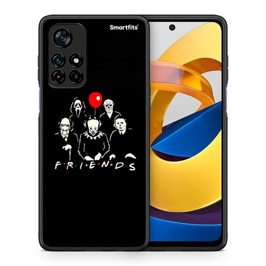 Θήκη Xiaomi Poco M4 Pro 5G Halloween Friends από τη Smartfits με σχέδιο στο πίσω μέρος και μαύρο περίβλημα | Xiaomi Poco M4 Pro 5G Halloween Friends case with colorful back and black bezels