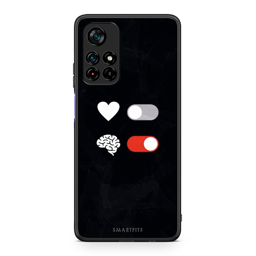 Xiaomi Poco M4 Pro 5G Heart Vs Brain Θήκη Αγίου Βαλεντίνου από τη Smartfits με σχέδιο στο πίσω μέρος και μαύρο περίβλημα | Smartphone case with colorful back and black bezels by Smartfits