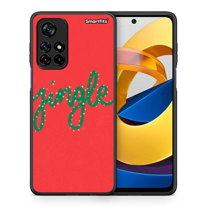 Θήκη Xiaomi Poco M4 Pro 5G Jingle Xmas από τη Smartfits με σχέδιο στο πίσω μέρος και μαύρο περίβλημα | Xiaomi Poco M4 Pro 5G Jingle Xmas case with colorful back and black bezels