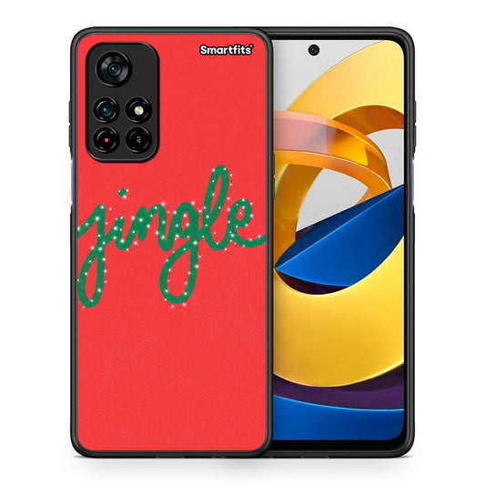 Θήκη Xiaomi Poco M4 Pro 5G Jingle Xmas από τη Smartfits με σχέδιο στο πίσω μέρος και μαύρο περίβλημα | Xiaomi Poco M4 Pro 5G Jingle Xmas case with colorful back and black bezels