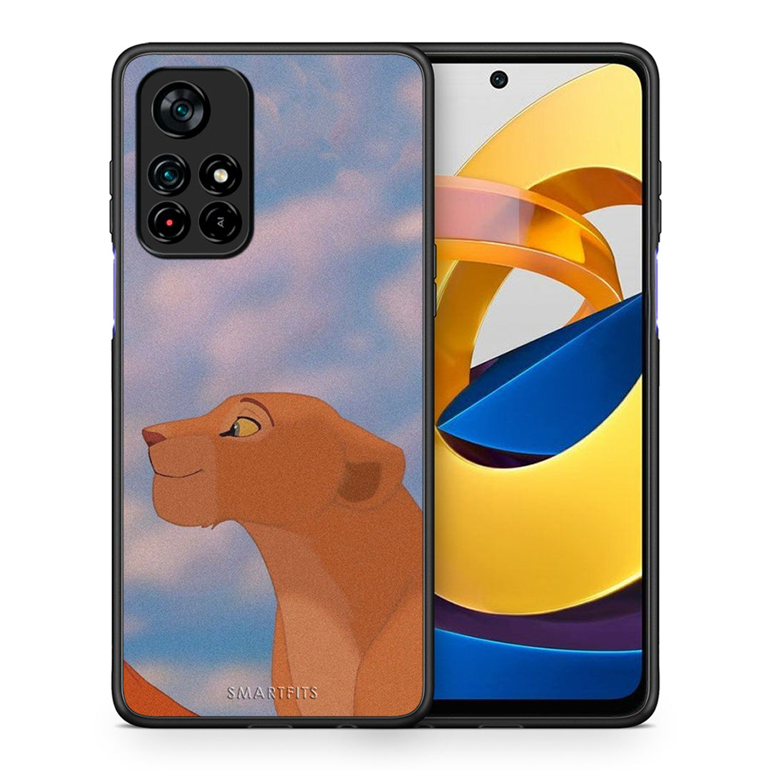 Θήκη Αγίου Βαλεντίνου Xiaomi Poco M4 Pro 5G Lion Love 2 από τη Smartfits με σχέδιο στο πίσω μέρος και μαύρο περίβλημα | Xiaomi Poco M4 Pro 5G Lion Love 2 case with colorful back and black bezels