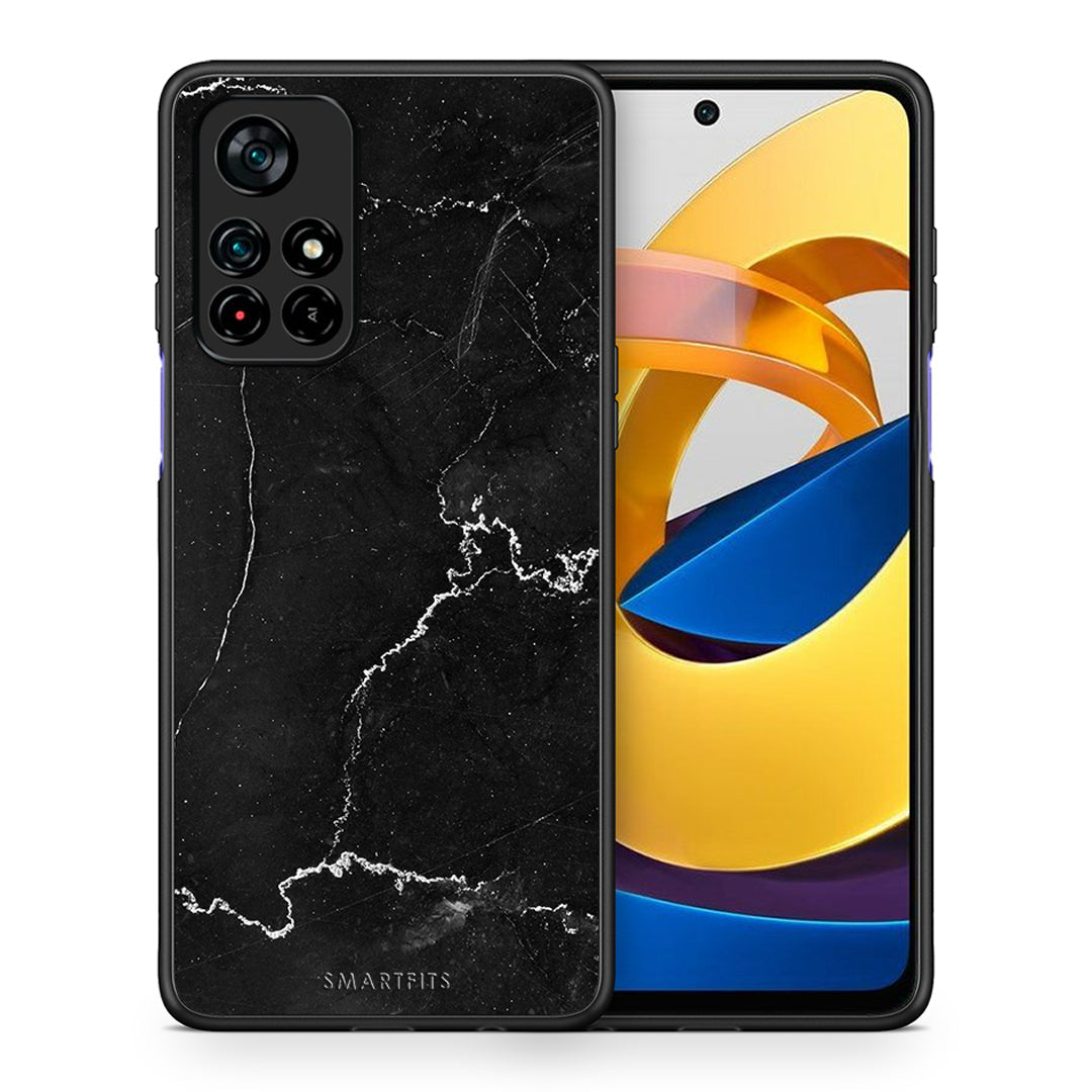 Θήκη Xiaomi Poco M4 Pro 5G Marble Black από τη Smartfits με σχέδιο στο πίσω μέρος και μαύρο περίβλημα | Xiaomi Poco M4 Pro 5G Marble Black case with colorful back and black bezels