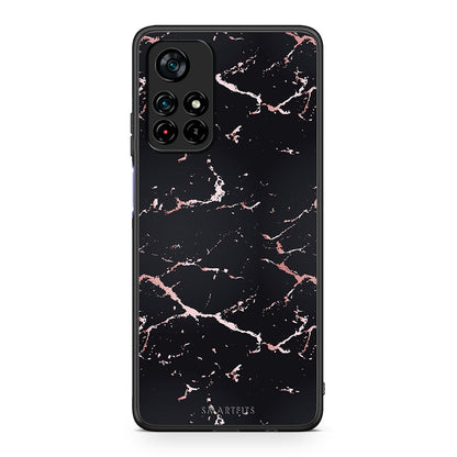 4 - Xiaomi Poco M4 Pro 5G Black Rosegold Marble case, cover, bumper