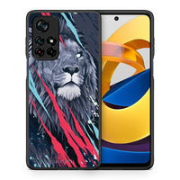 Thumbnail for Θήκη Xiaomi Poco M4 Pro 5G Lion Designer PopArt από τη Smartfits με σχέδιο στο πίσω μέρος και μαύρο περίβλημα | Xiaomi Poco M4 Pro 5G Lion Designer PopArt case with colorful back and black bezels
