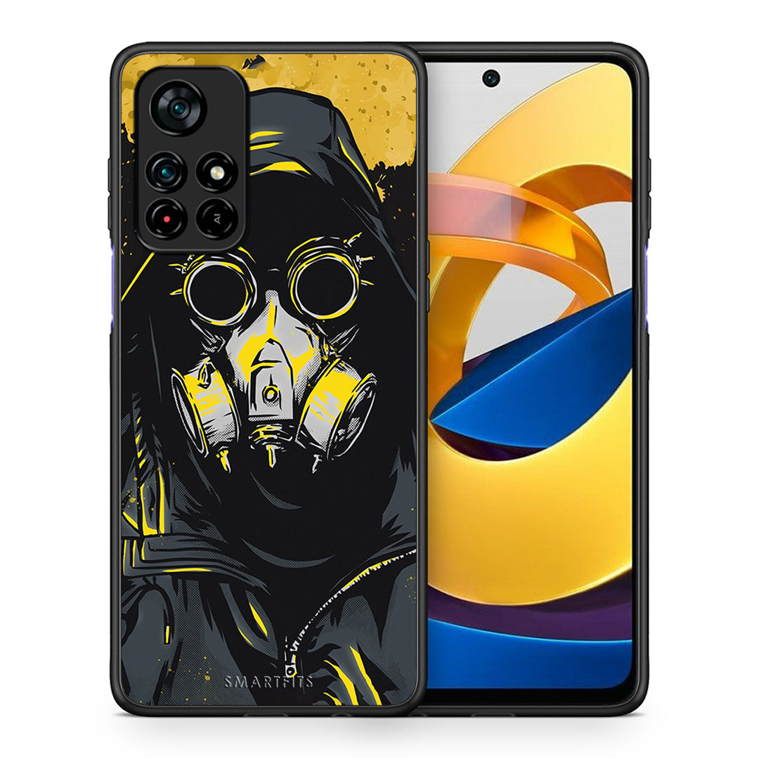 Θήκη Xiaomi Poco M4 Pro 5G Mask PopArt από τη Smartfits με σχέδιο στο πίσω μέρος και μαύρο περίβλημα | Xiaomi Poco M4 Pro 5G Mask PopArt case with colorful back and black bezels