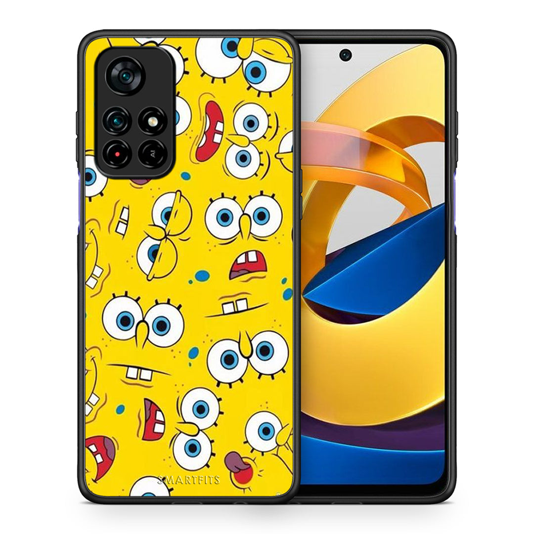 Θήκη Xiaomi Poco M4 Pro 5G Sponge PopArt από τη Smartfits με σχέδιο στο πίσω μέρος και μαύρο περίβλημα | Xiaomi Poco M4 Pro 5G Sponge PopArt case with colorful back and black bezels