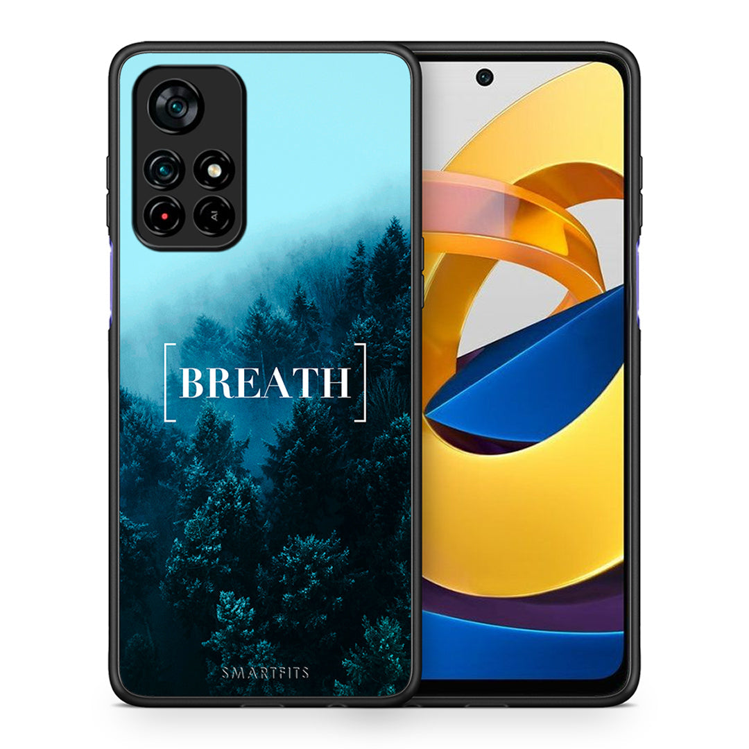 Θήκη Xiaomi Poco M4 Pro 5G Breath Quote από τη Smartfits με σχέδιο στο πίσω μέρος και μαύρο περίβλημα | Xiaomi Poco M4 Pro 5G Breath Quote case with colorful back and black bezels