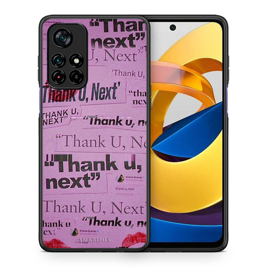 Θήκη Αγίου Βαλεντίνου Xiaomi Poco M4 Pro 5G Thank You Next από τη Smartfits με σχέδιο στο πίσω μέρος και μαύρο περίβλημα | Xiaomi Poco M4 Pro 5G Thank You Next case with colorful back and black bezels